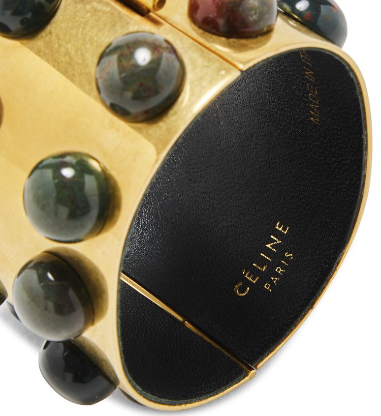 CELINE Cuff Studded Bracelet Brown