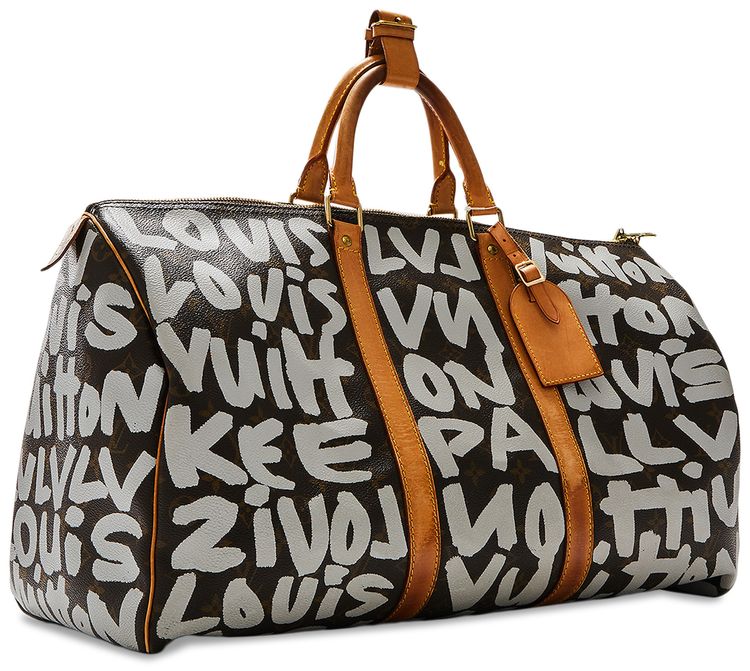 Louis Vuitton x Stephen Sprouse Monogram Graffiti Keepall 50 Boston Bag BrownWhite
