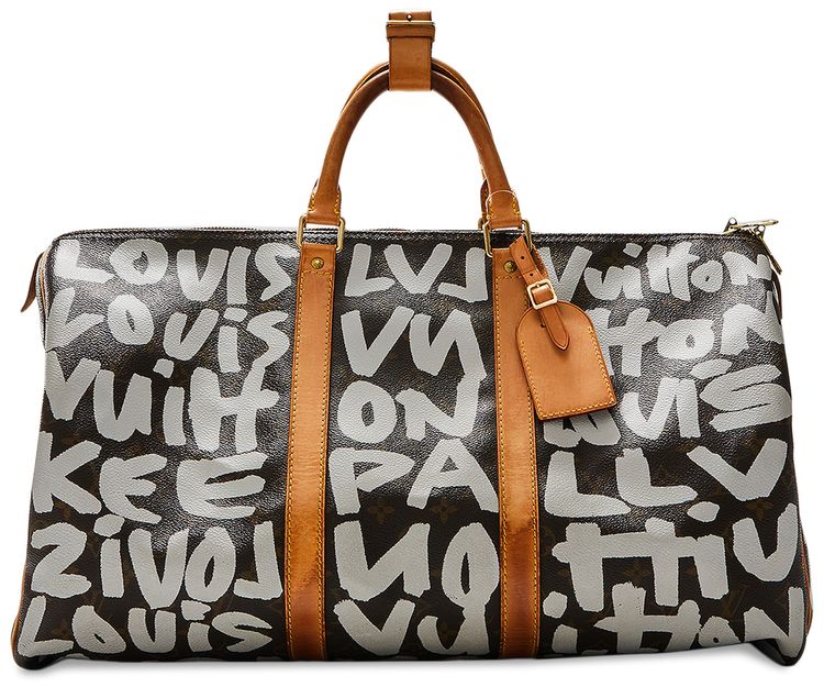 Louis Vuitton x Stephen Sprouse Monogram Graffiti Keepall 50 Boston Bag BrownWhite