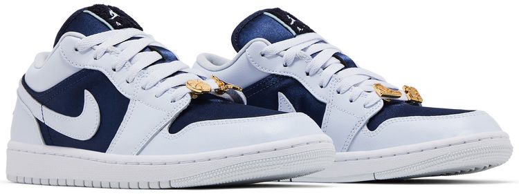 Wmns Air Jordan 1 Low SE Midnight Navy Gold Charms