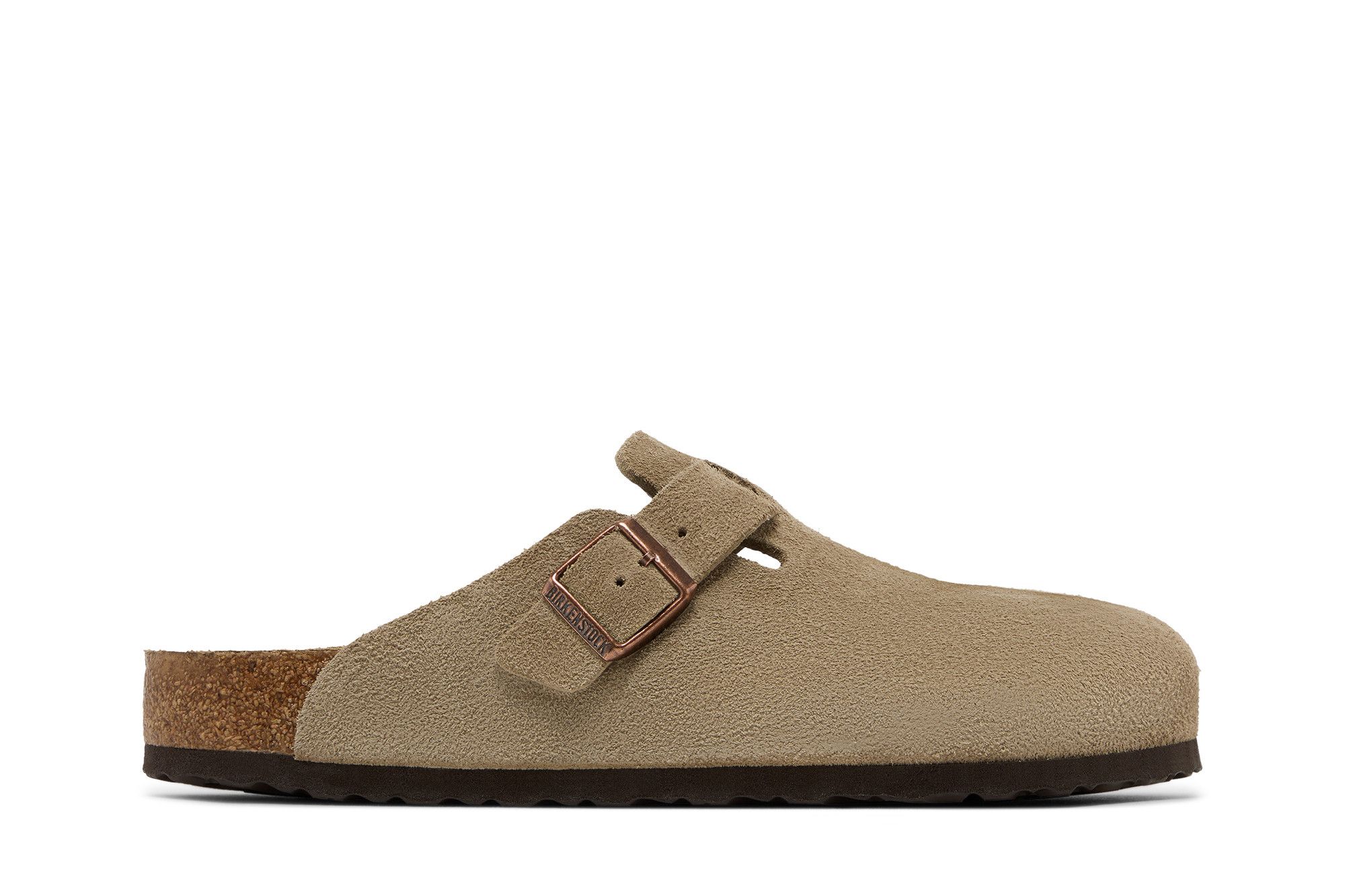 Buy Birkenstock Boston Soft Footbed Suede Narrow 'Taupe' - 0560771