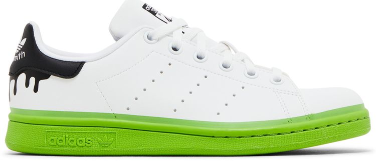 Adidas Stan Smith Big Kid Paint Drip   White Solid Green
