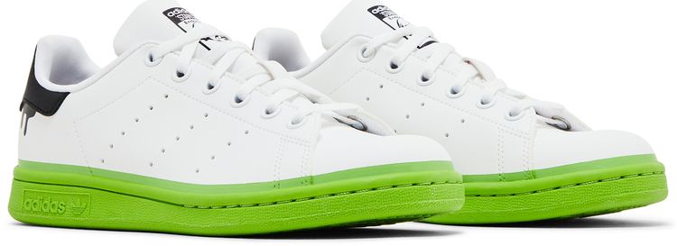 Adidas Stan Smith Big Kid Paint Drip   White Solid Green
