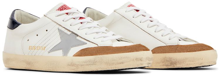 Golden Goose Superstar White Beige Silver Blue