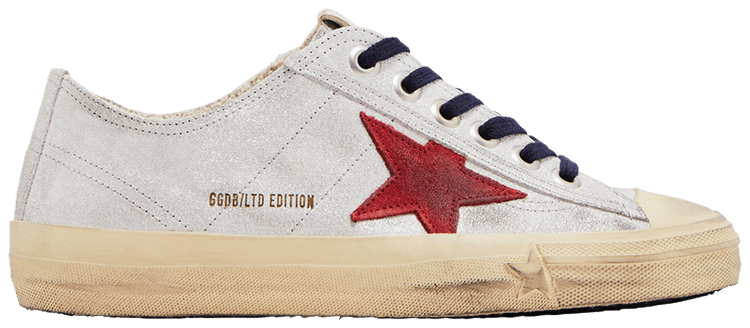 Golden Goose Wmns V Star LTD Silver Metallic Red