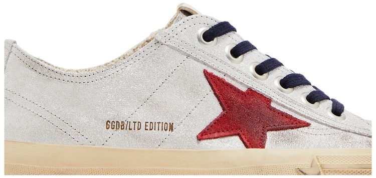 Golden Goose Wmns V Star LTD Silver Metallic Red