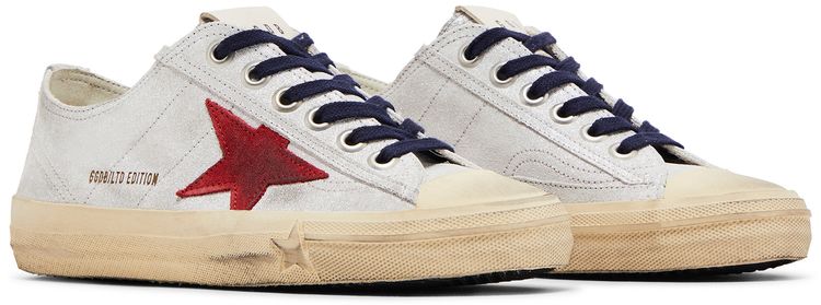 Golden Goose Wmns V Star LTD Silver Metallic Red