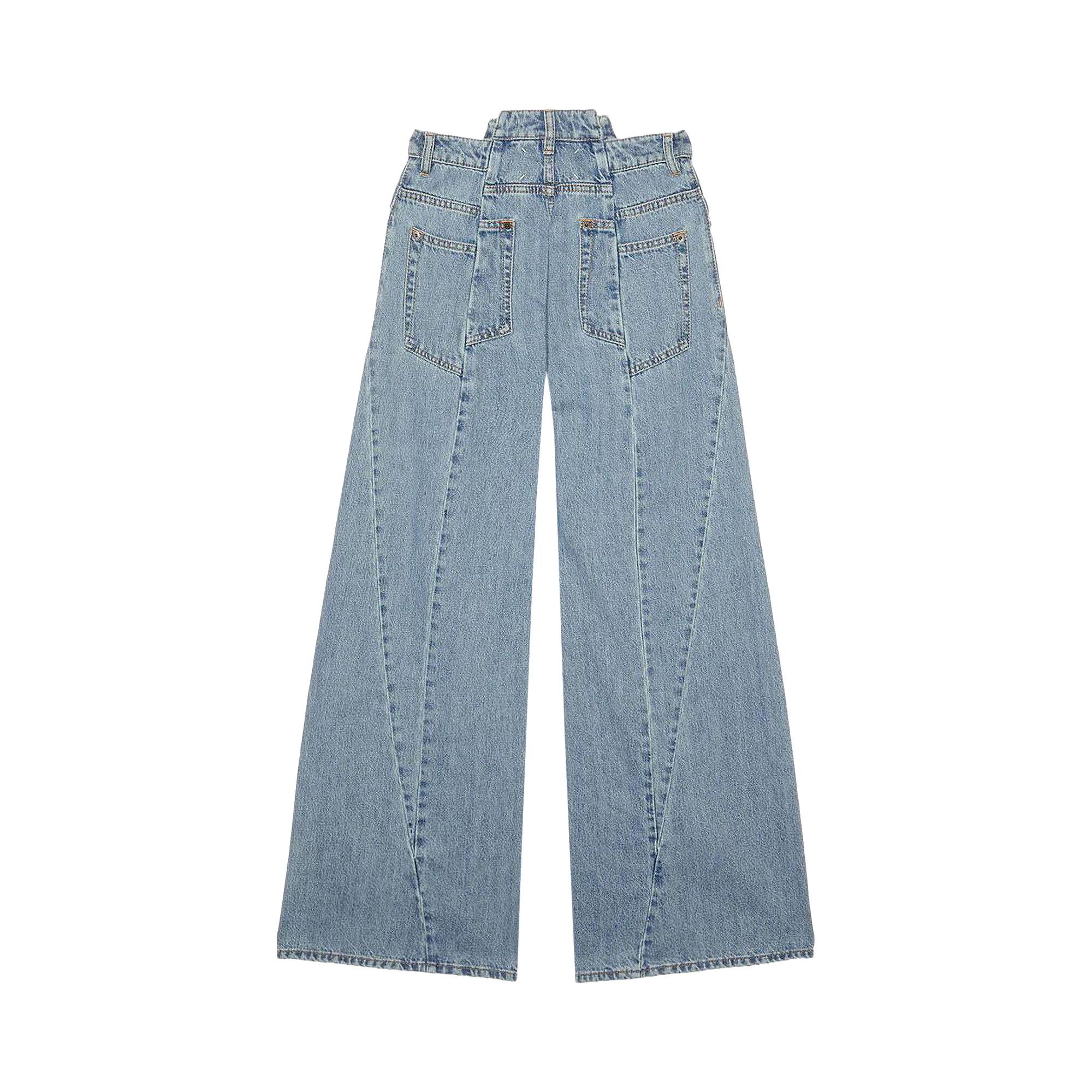 Buy Maison Margiela Decortique Asymmetric Wide-Leg Jeans 'Blue