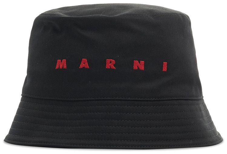 Marni Logo Bucket Hat II Black
