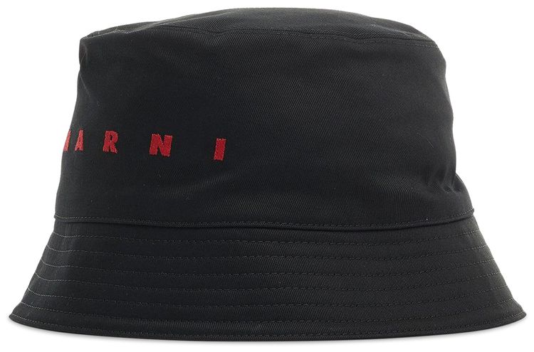 Marni Logo Bucket Hat II Black