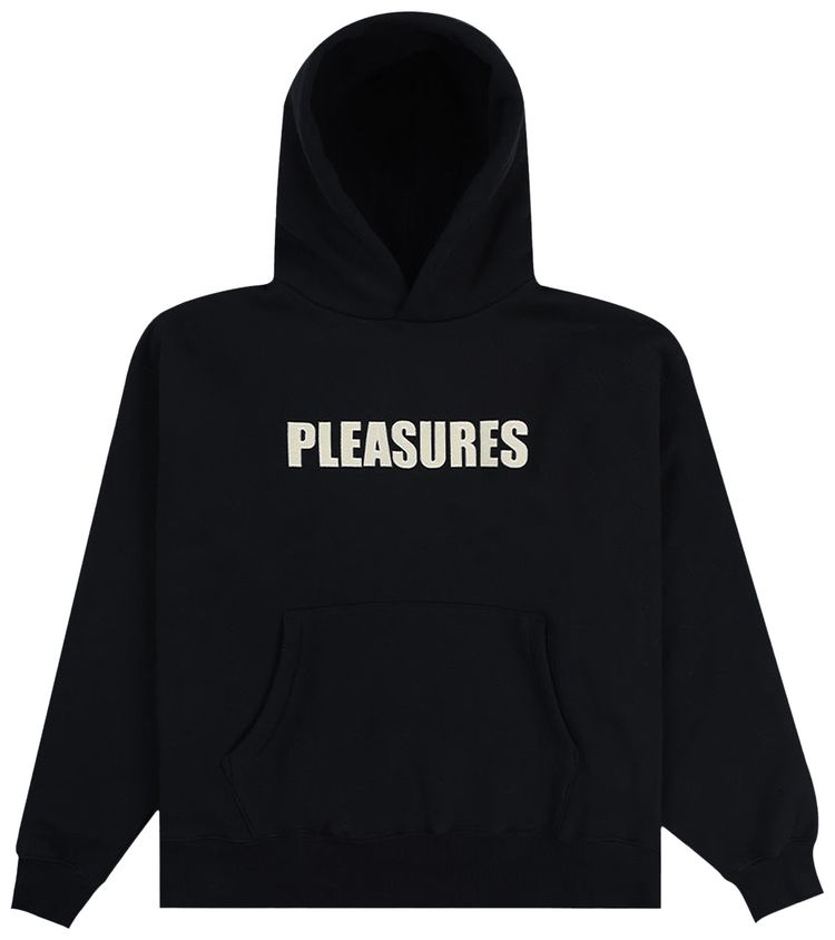 Pleasures Wave Quilted Hoodie Black