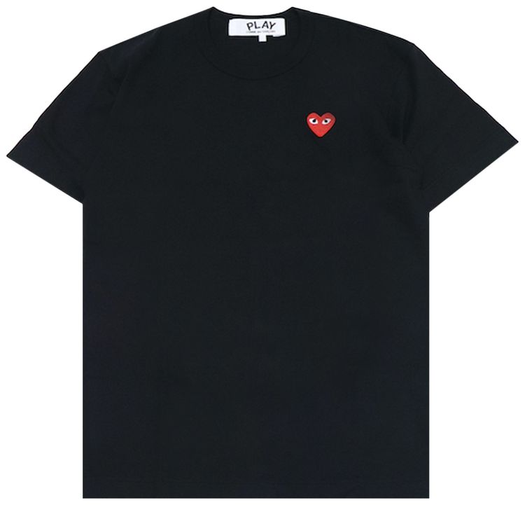Comme des Garcons PLAY Heart Emblem T Shirt Black