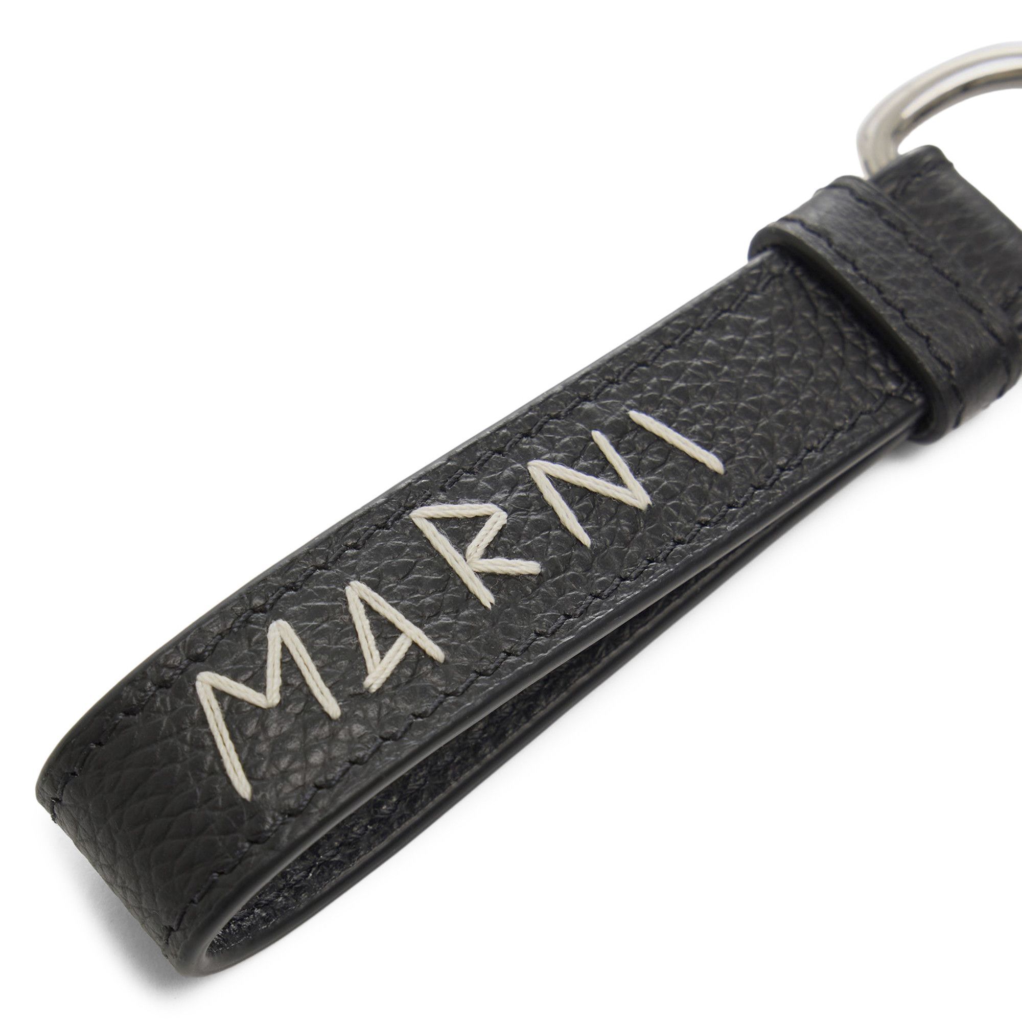 Buy Marni Calf Leather With Mending Key Ring 'Black' - PCMI0018A2