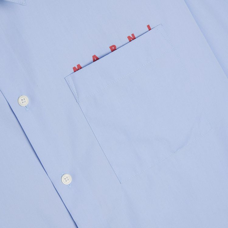 Marni Logo Popeline Shirt Iris Blue
