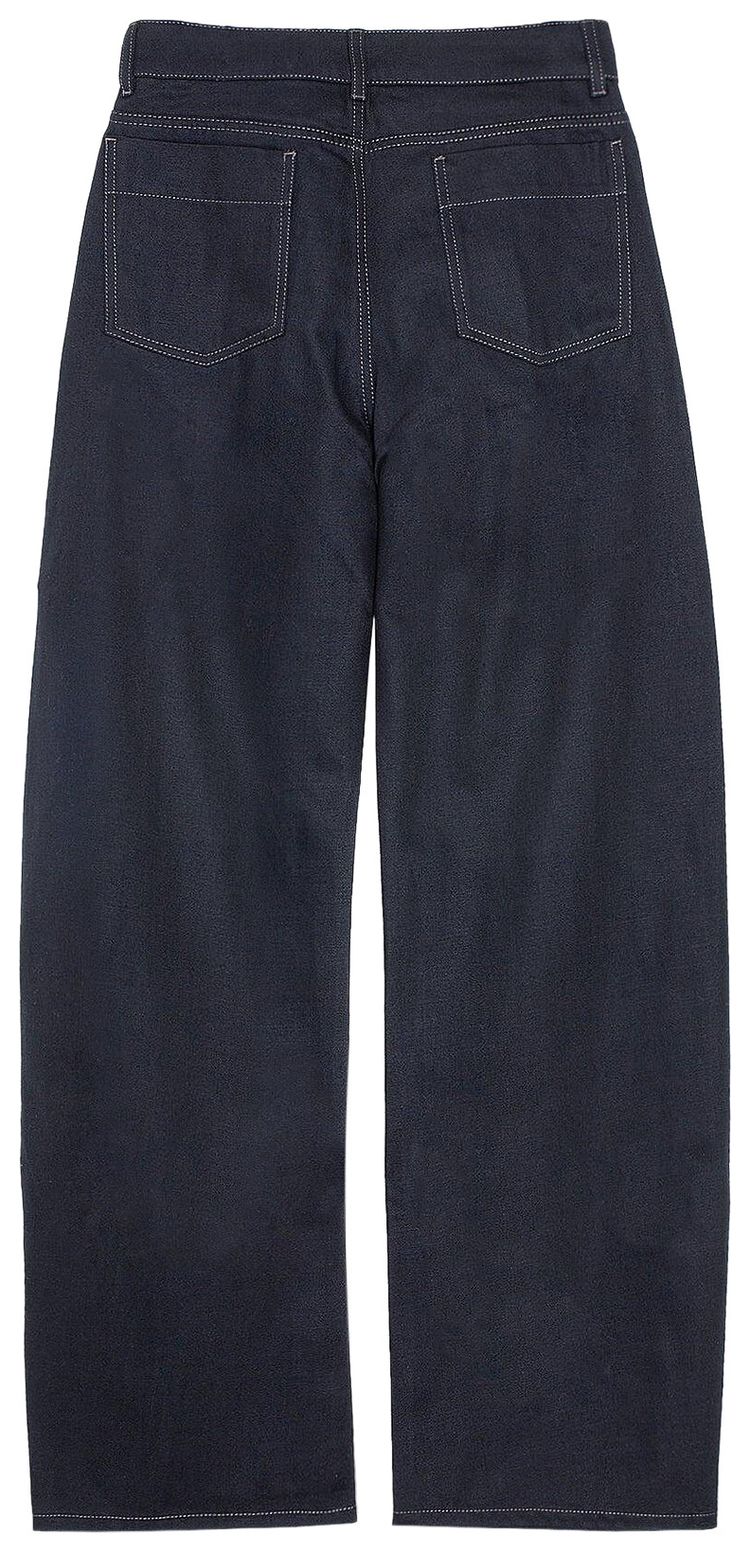 Lemaire High Waisted Curved Pants Denim Indigo