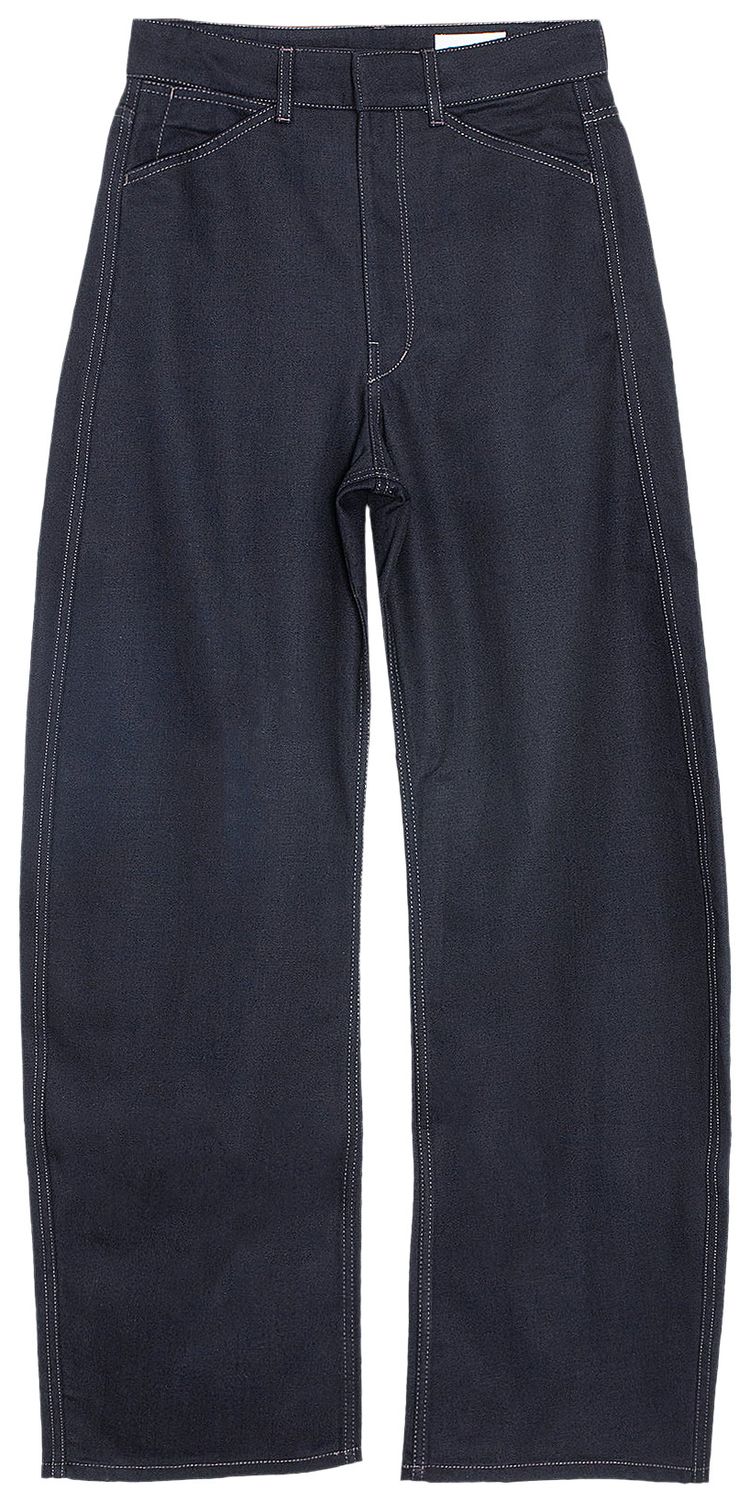 Lemaire High Waisted Curved Pants Denim Indigo