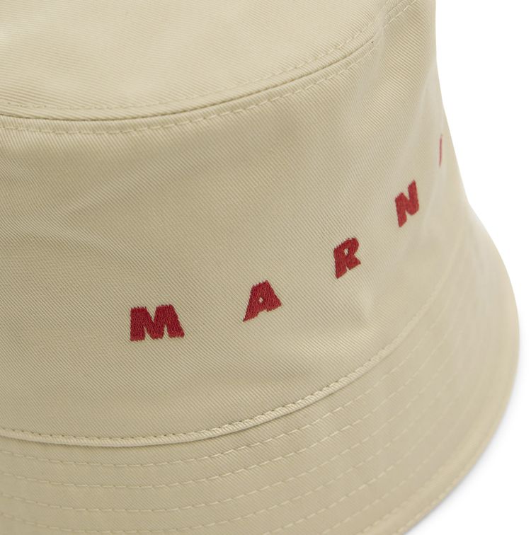 Marni Logo Bucket Hat II Ivory