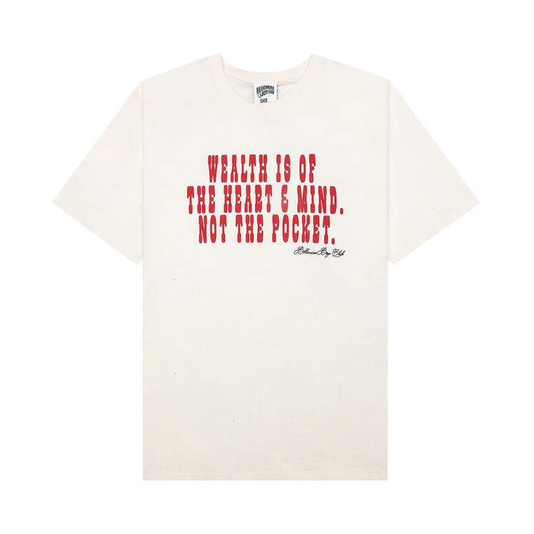 Billionaire Boys Club Mantra T Shirt Whisper White