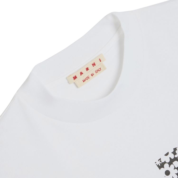 Marni Relaxed Fit Logo T Shirt Lily White