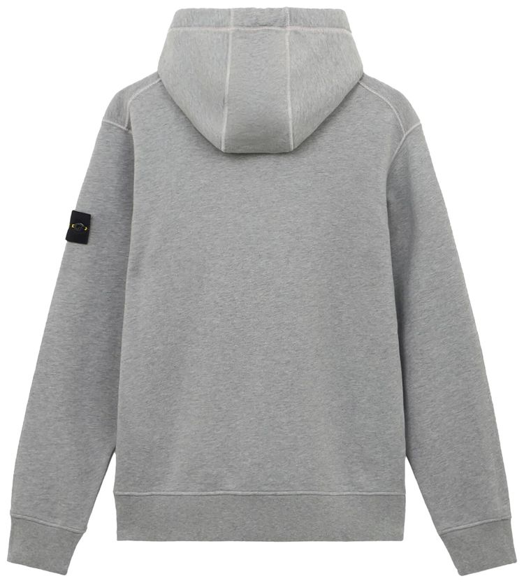 Stone Island Garment Dyed Fleece Hoodie Melange Grey