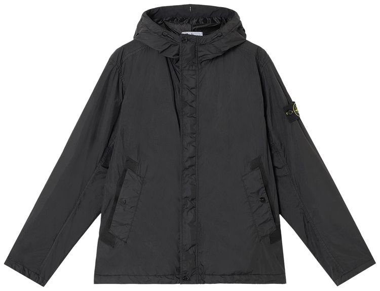 Stone Island Light Recycled Nylon Hooded Jacket Black
