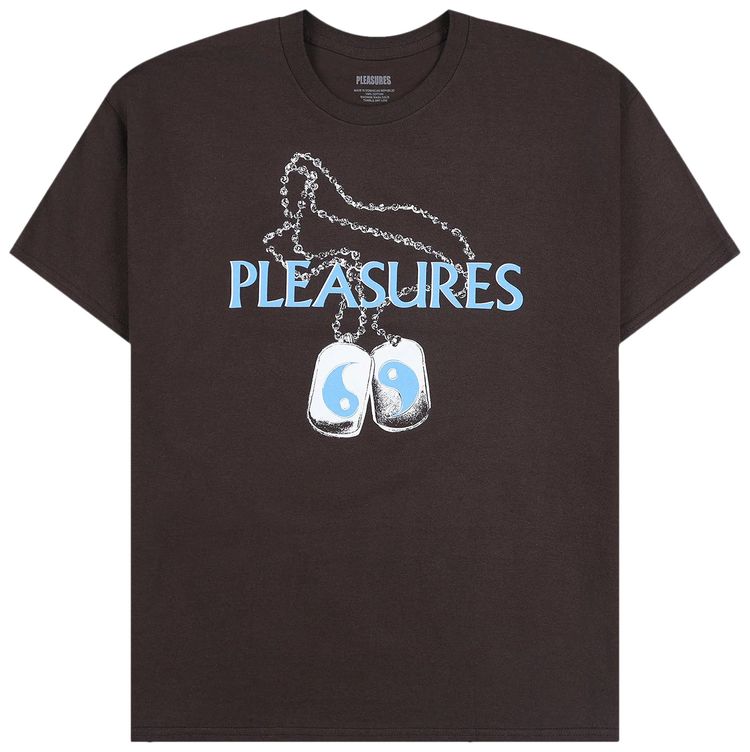 Pleasures Dog Tags T Shirt Brown