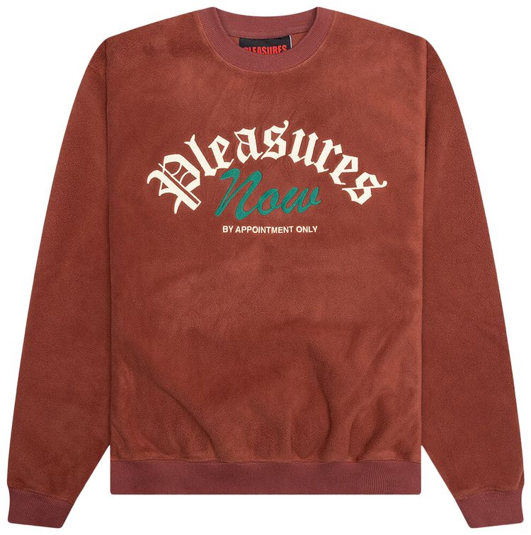 Pleasures Appointment Fleece Crewneck Brown