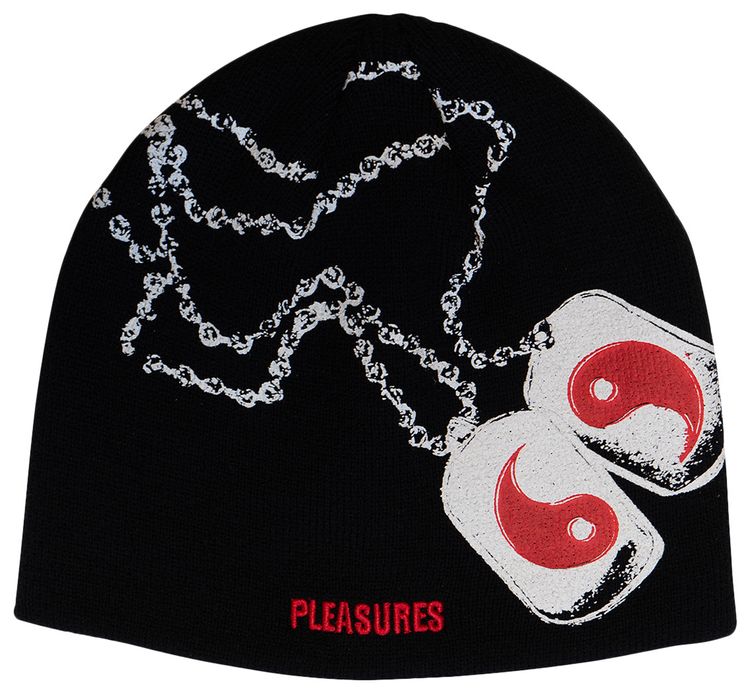 Pleasures Dog Tags Skully Black