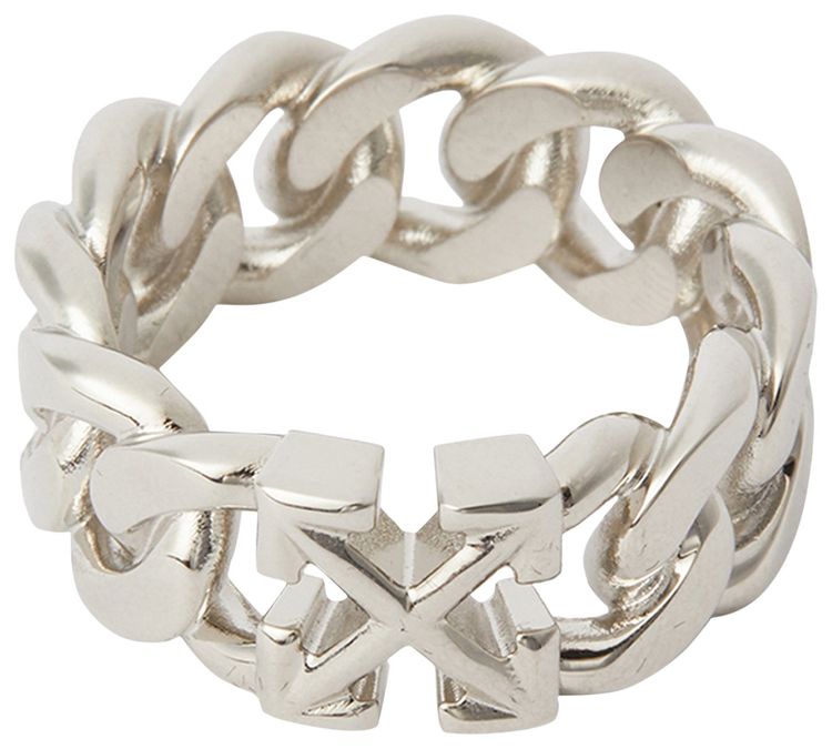 Off White Arrow Chain Ring Silver