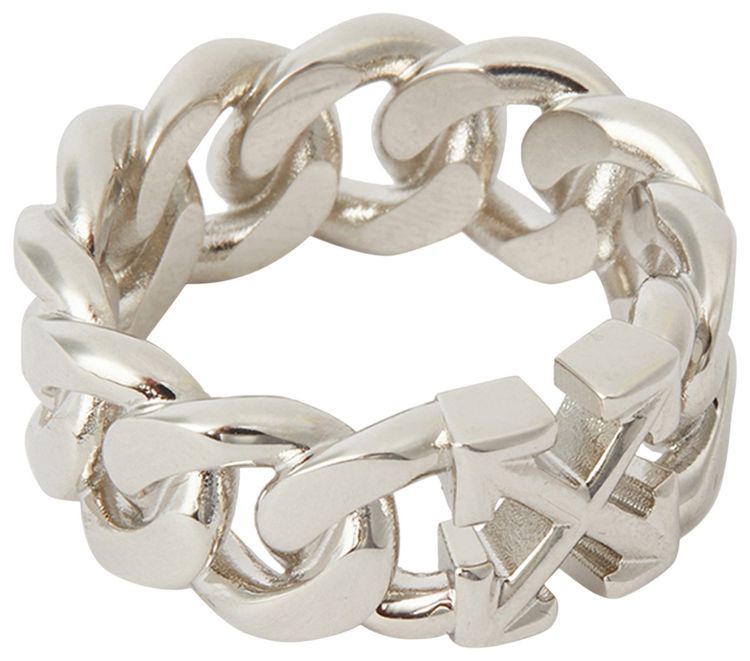 Off White Arrow Chain Ring Silver