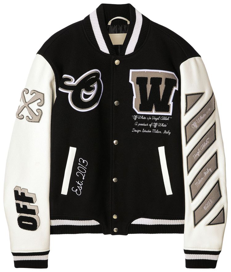 Off White Varsity Jacket BlackBlack