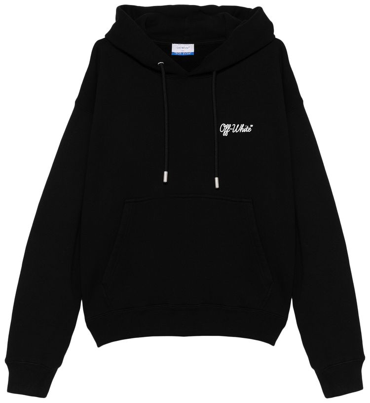 Off White Script Skate Hoodie BlackWhite