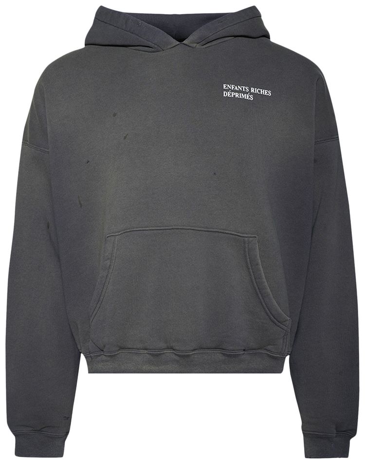 Enfants Riches Deprimes Thermal Lined Distressed Logo Hoodie Black Oyster