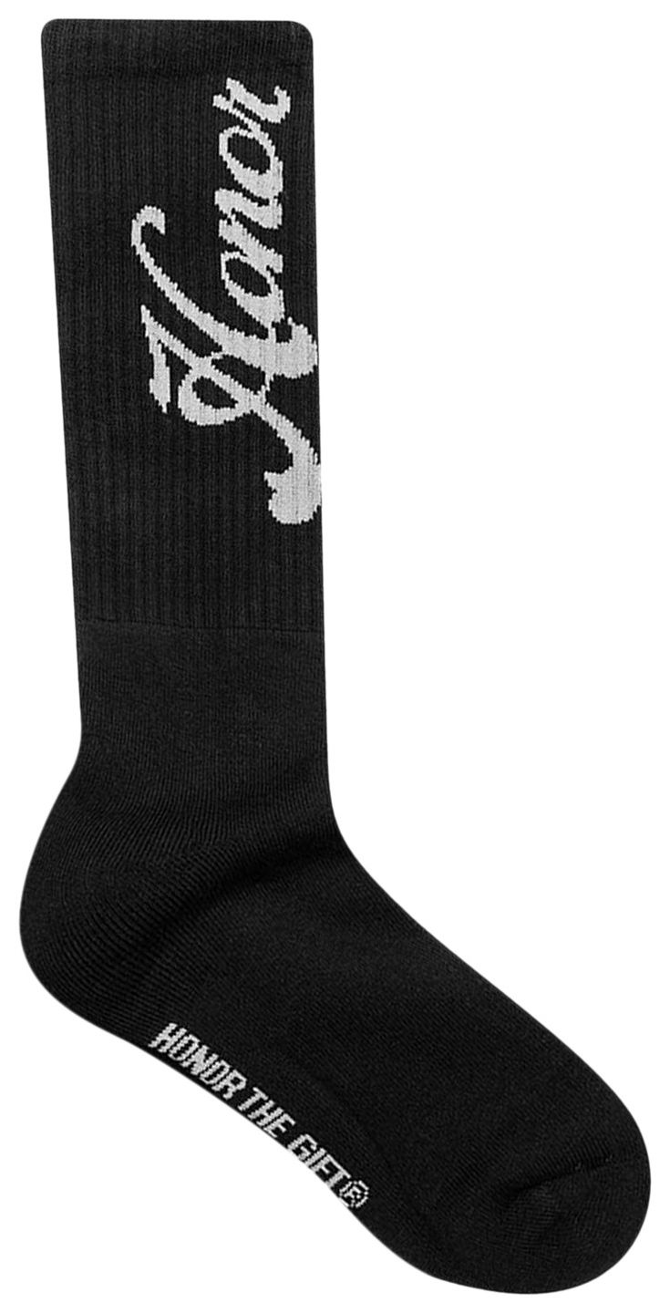 Honor The Gift Honor Script Ribbed Sock Black