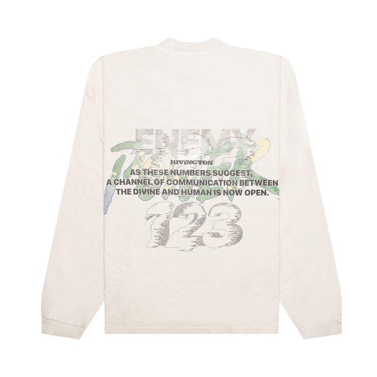 RIVINGTON roi Rebis Fin Du Monde Long Sleeve T Shirt Vintage White