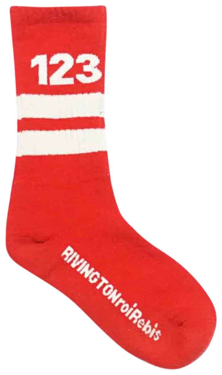 RIVINGTON roi Rebis 123 Socks RedVintage White