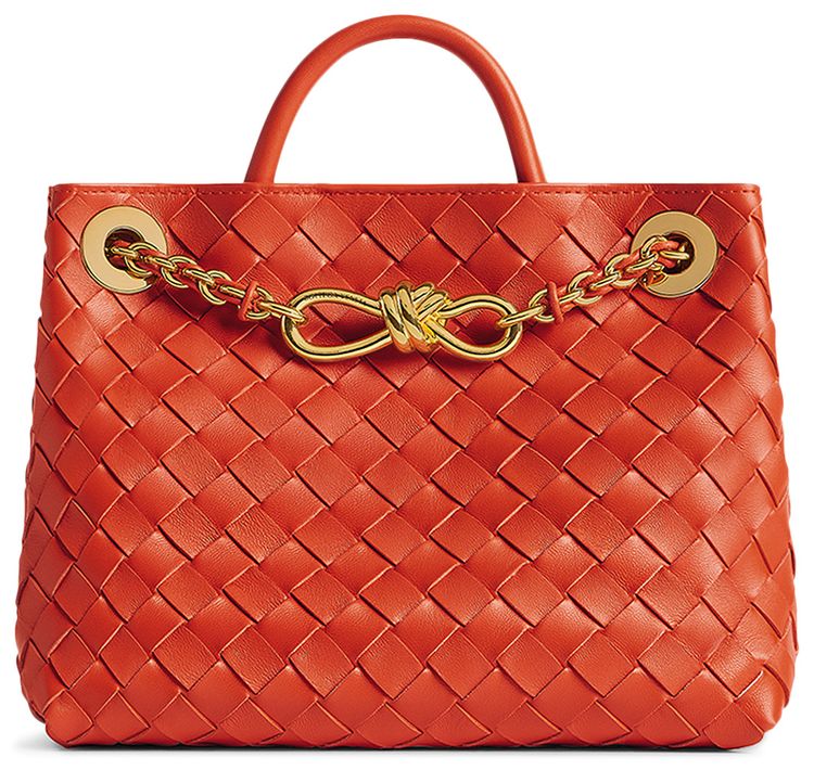 Bottega Veneta Small Andiamo With Chain OrangeMid Brass