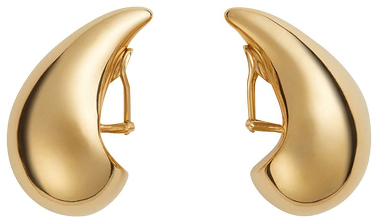 Bottega Veneta Drop Clip Earrings Yellow Gold