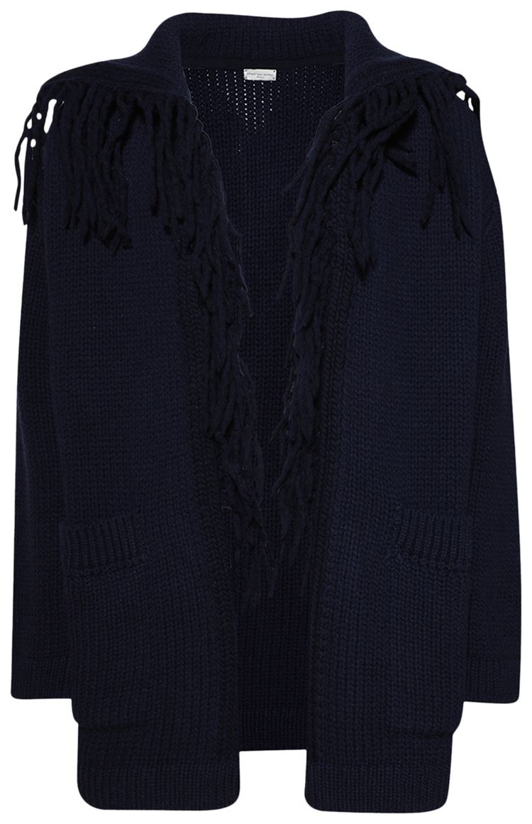 Dries Van Noten Fringed Cardigan Marine