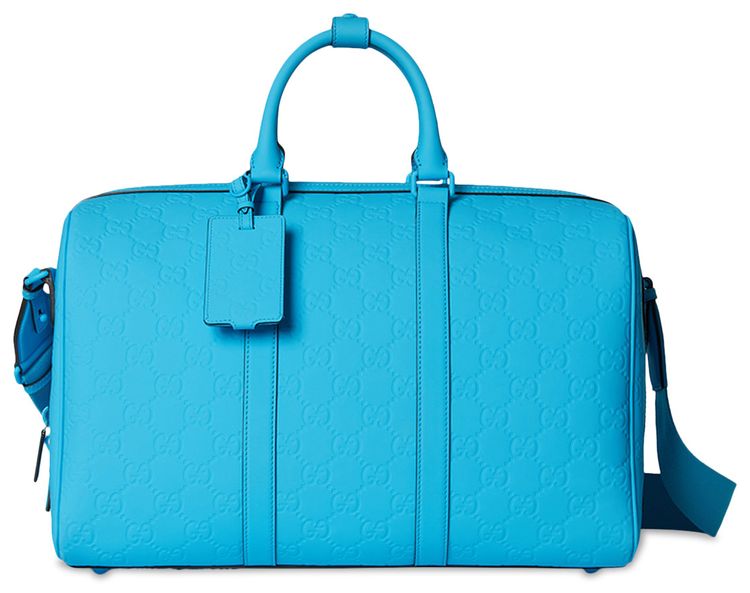 Gucci Rubber Effect Medium Duffle Bag Blue