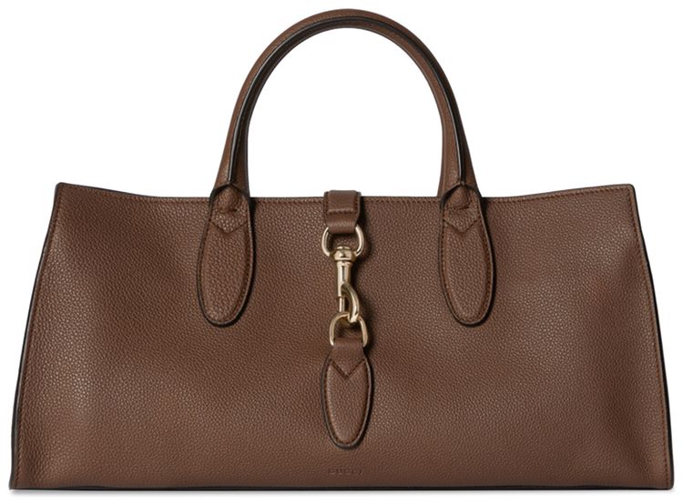 Gucci Medium Tote Bag With Hook Closure Nut Brown