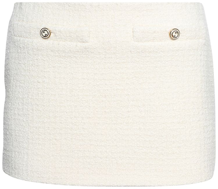 Gucci Damier Boucle Tweed Mini Skirt Ivory