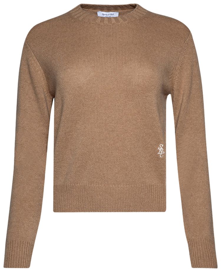 Sporty  Rich SRC Cashmere Crewneck CamelWhite