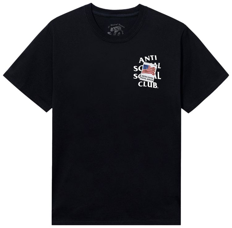 Anti Social Social Club x USPS Stamps Tee Black