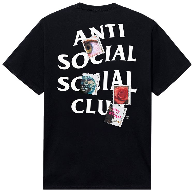 Anti Social Social Club x USPS Stamps Tee Black