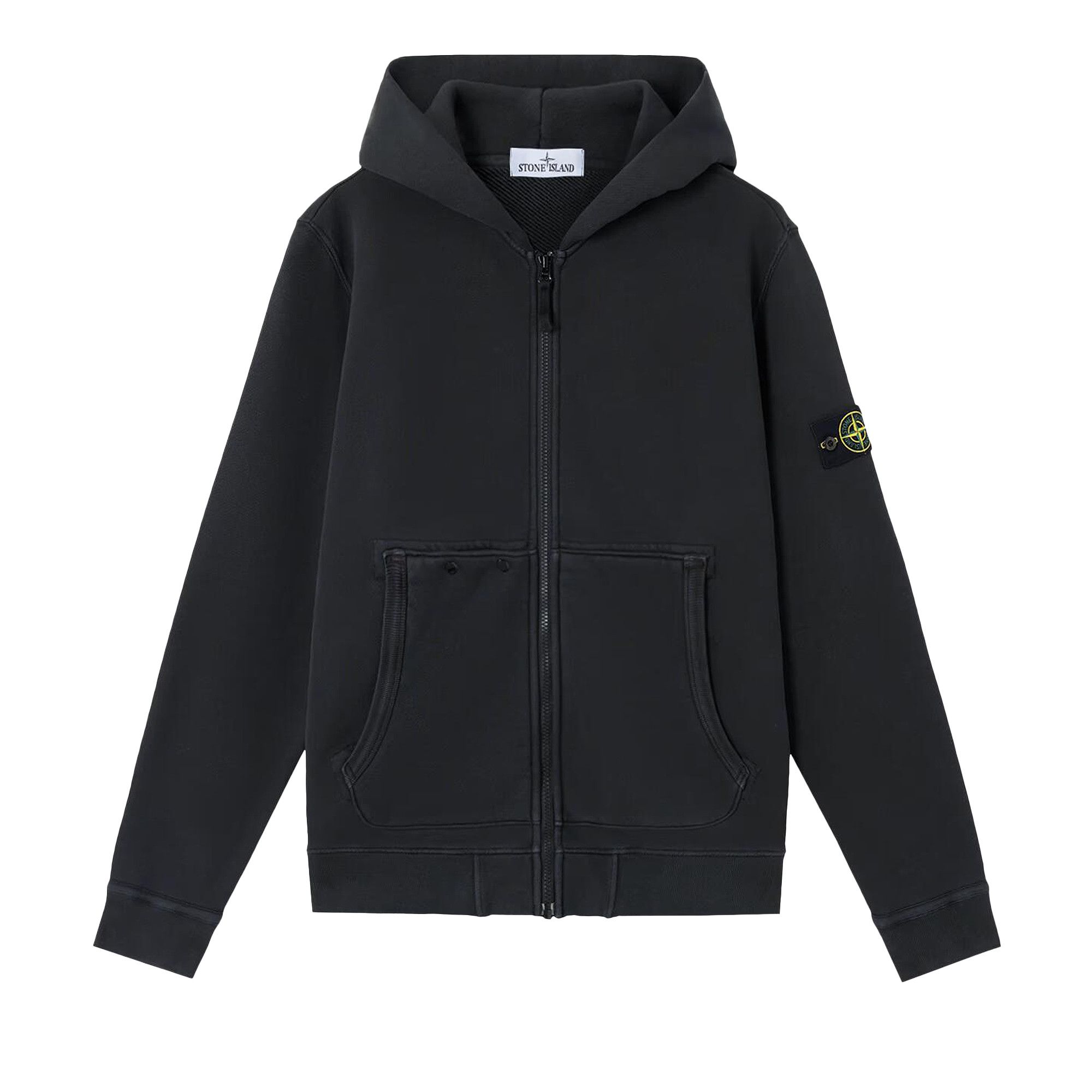 Buy Stone Island Zip Hoodie 'Black' - 811563341 V0129 | GOAT