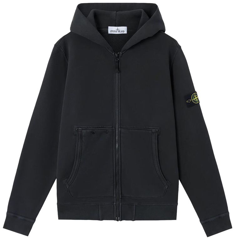 Stone Island Zip Hoodie Black