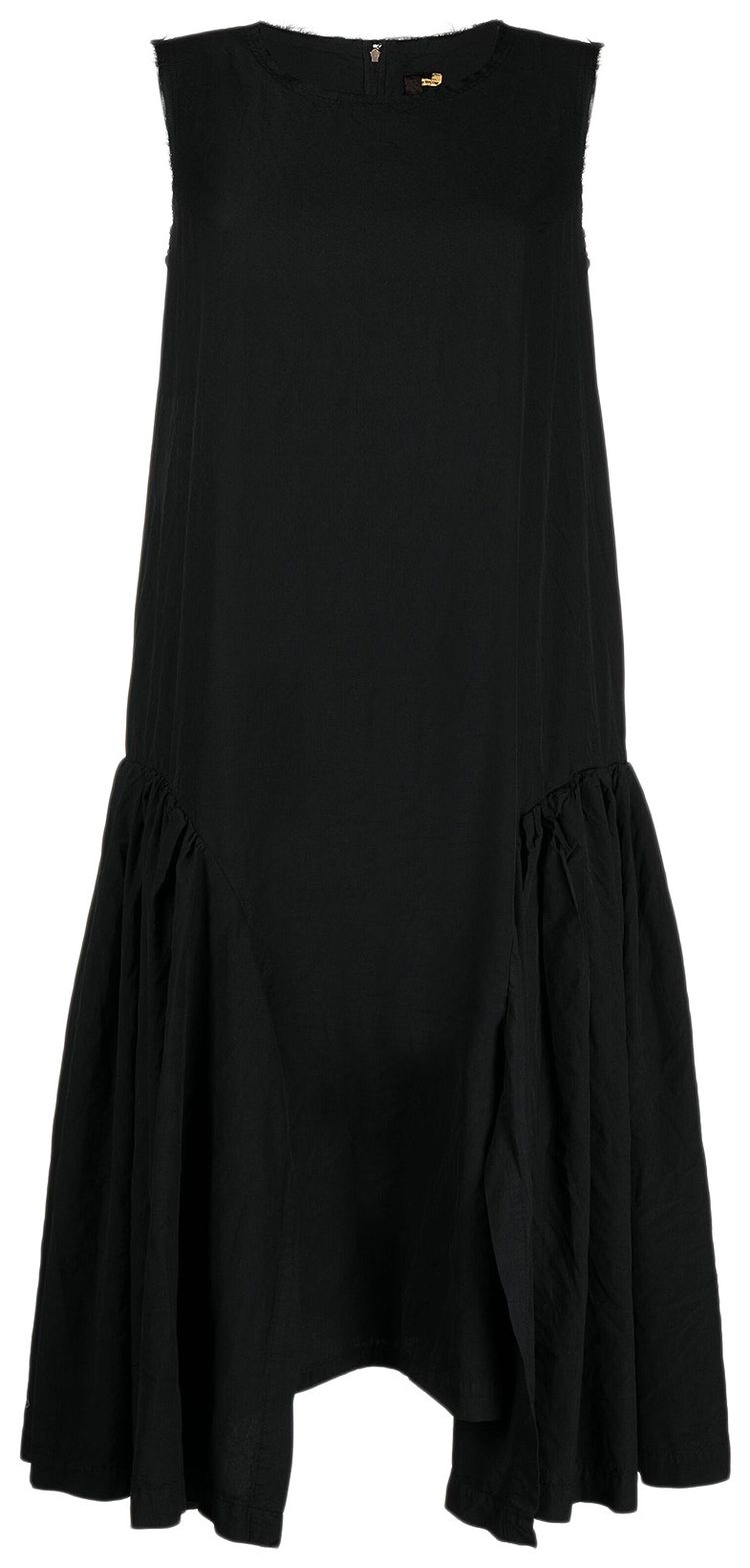 Comme des Garcons Raw Edge Dropped Waist Midi Dress Black