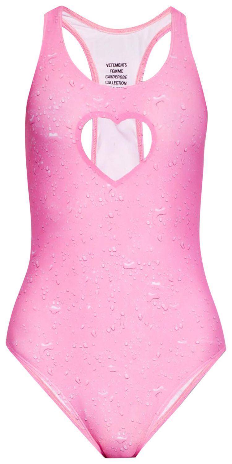Vetements Heart Cutout Swimsuit Pink Splash