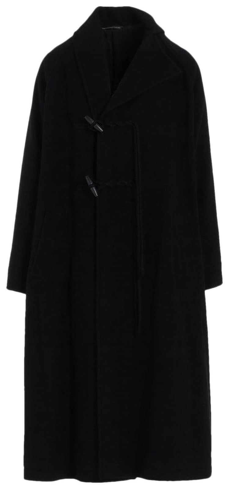 Ys Long Toggle Button Coat Black